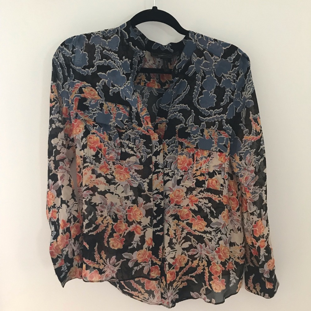 BCBGMAXAZRIA Floral Blouse